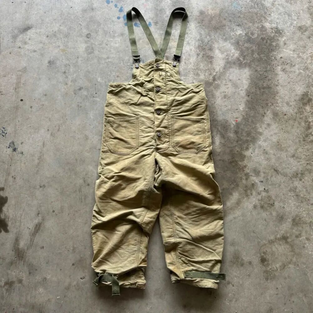 Vintage 40s WWII USN Deck Overalls Bib Size Medium